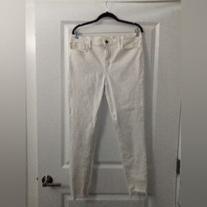 White High Rise Skinny Jeans/Jeggings Cropped Size 14 By a.n.a